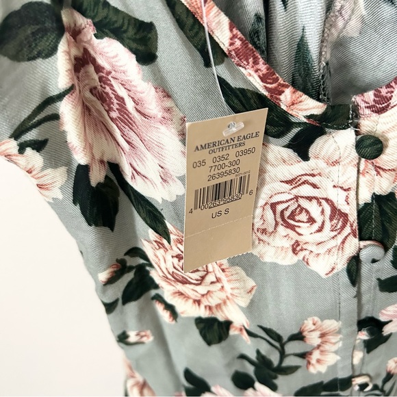 NWT American Eagle Floral Button Front Tank Top - Picture 4 of 6